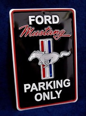 FORD MUSTANG Parking -*US MADE* Embossed Sign – Man Cave Garage Wall Decor (BLK)