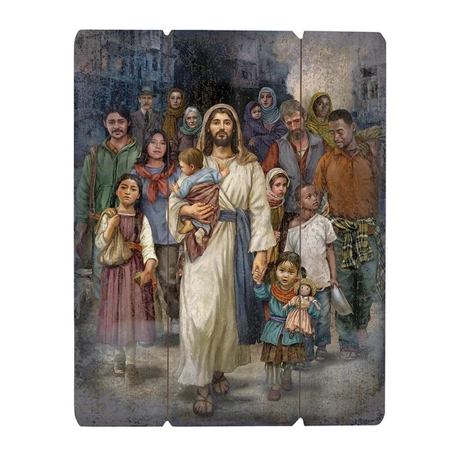 MDF Wood Pallet Sign Welcome the Stranger Spiritual & Religious Decor Collection