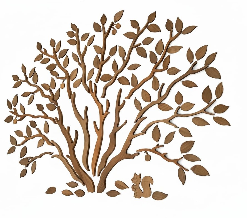 Large Handmade Solid Wood Oak Tree Wall Art,79×59