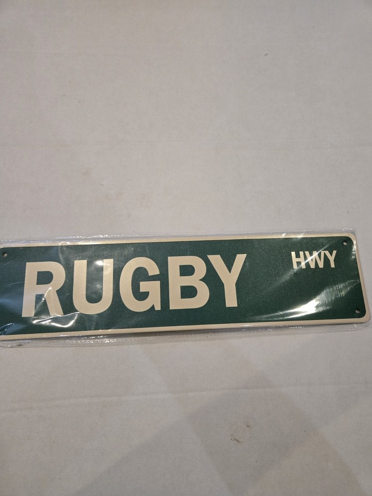 * Rugby 4″ x 18″ Metal Novelty Street Sign