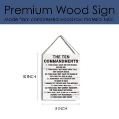 The Ten Commandments Wall Decor Religious Christian Wall Art Hanging Sign