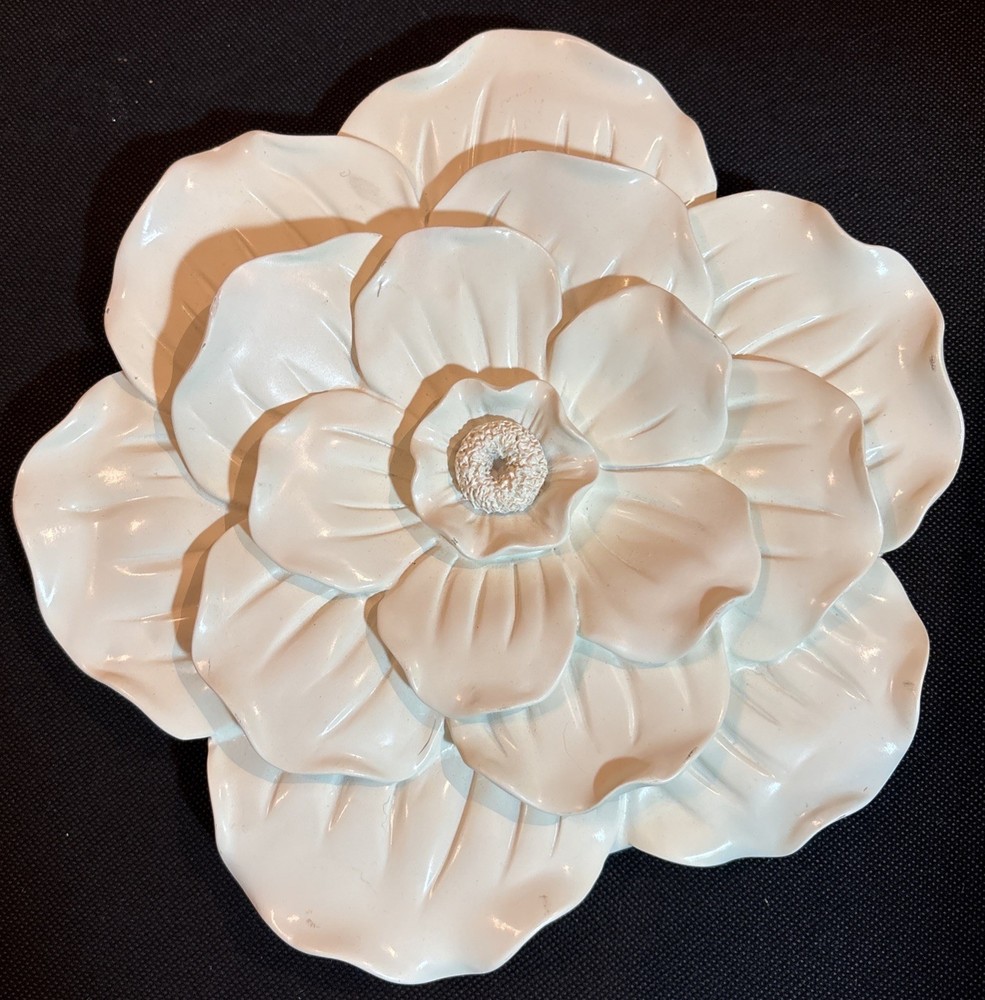 Target White Magnolia Flower Wall Hanging 3D Art Heavy Resin Composite 9.75″