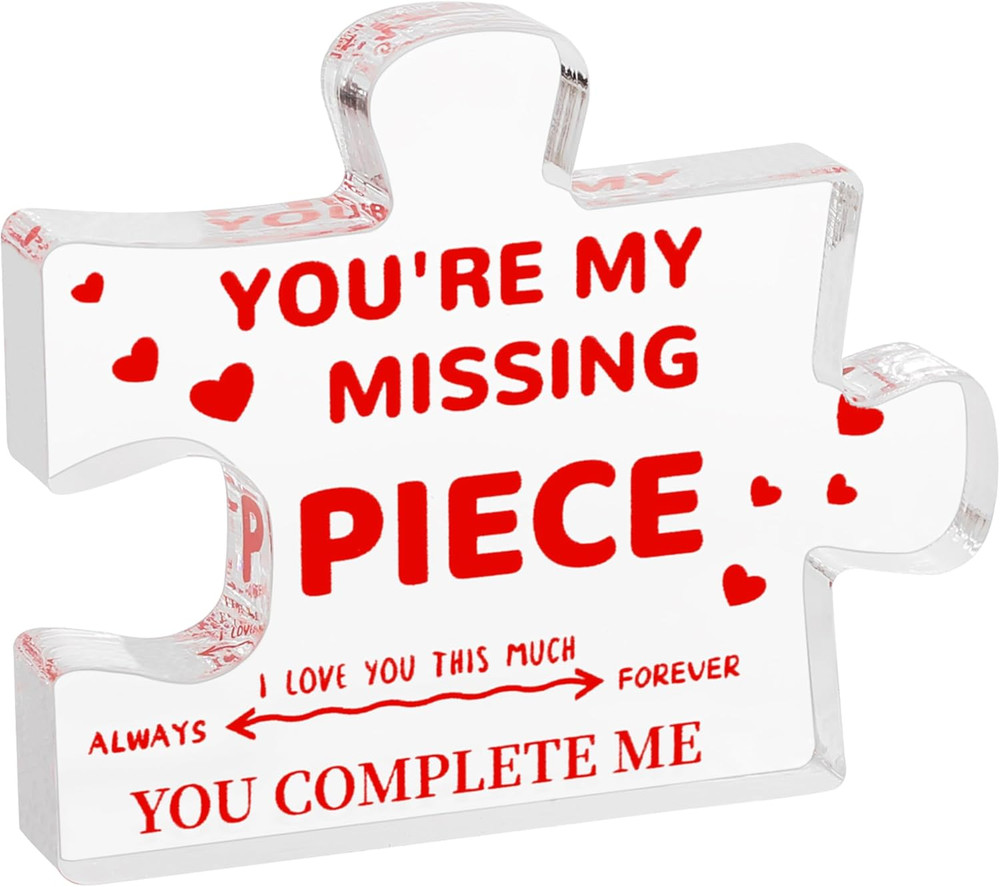 You Are My Missing Piece Acrylic Puzzle Plaque – Romantic Wedding Gifts for Coup