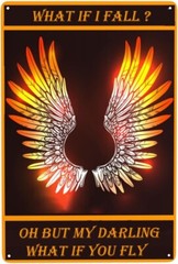 Wing Motivational Tin Sign, 7.9 Inches X 11.9 Inches