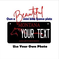 Montana license plate A Heart For Horses custom frame Bike Key chain Luggage Tag