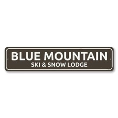 Personalized Ski & Snow Lodge Sign Mountain Cabin Metal Wall Decor – Aluminum