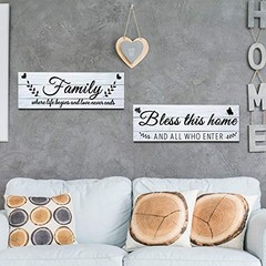 Jetec Wooden Family Signs, Rustic Bless This Home Wall Decor