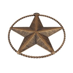 Rustic Tiny Small Barn Star Twisted Wire Ring 4 inch Tin Metal Brushed Copper