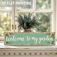 Mint Green Wrought Iron Welcome Sign 9.91X39.88 Cm