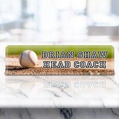 Personalized Baseball Name Plate for Desk Custom Name Clear Acrylic Glass ACS83