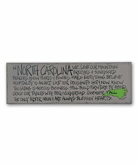 North Carolina STATE Definition Wall Sign Magnolia Lane Heritage Southern Decor