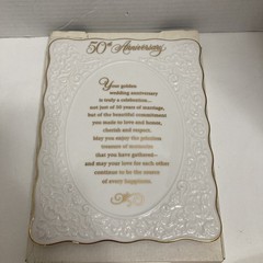 CERAMIC 50TH ANNIVERSARY PLAQUE 8.5″H X 6 3/4″W