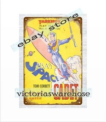 TOM CORBETT SPACE CADET PLAY CLOTHES toy metal tin sign office restaurant decor