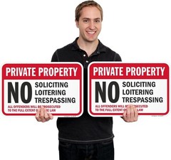 2-Pack Private Property Sign Set, 12×18 Inches