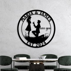 Personalized Metal Anniversary Wall Art, Custom Wedding Date Gift