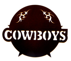 ~NEW~ LARGE – 14ga. “COWBOYS ROUND WESTERN STAR” Metal Wall Art ~ 18″