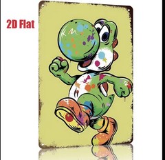 8 X 12 Super Mario Brothers YOSHI Metal Wall Sign DINOSAUR Tin Art GALAXY Paint