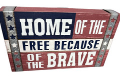 Home of the Free Wood Americana Wall Art 5.5 x 9.5