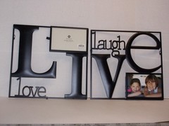 Live Love Laugh wall art decor 2-piece black metal wall art accent NEW
