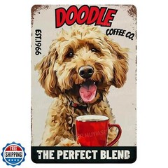 MUYIASER Metal Signs Doodle Coffee Co Vintage Signs Retro Aluminum Tin Sign f