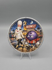 Upset Bowling Ball & Coy 7 Pin Retro Vintage Style Metal Home Decor Bar Sign